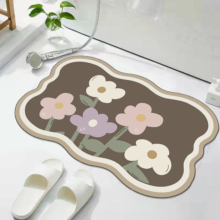Decorative Floral Bath Mat Kalsten