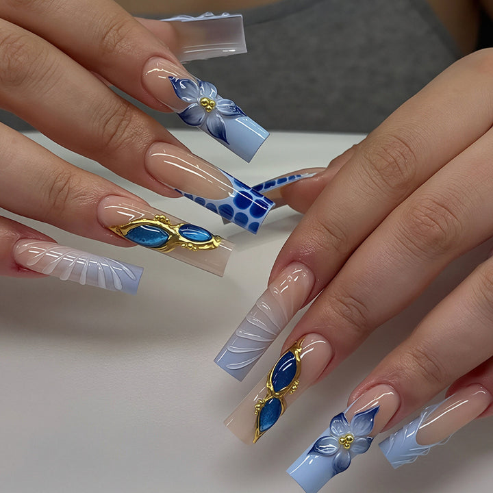 Artistic Long Acrylic Nail Design Kalsten