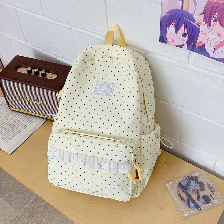 Playful Polka Dot Pattern School Backpack Kalsten