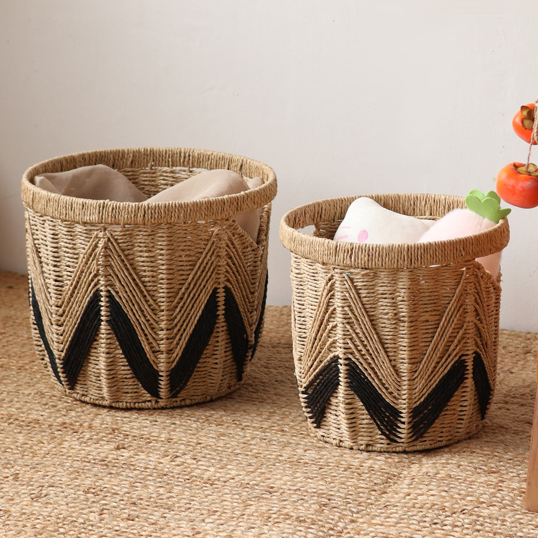 Decorative basket with graphic pattern Kalsten