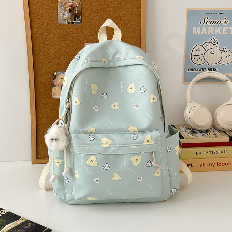 Playful Heart-Patterned Backpack