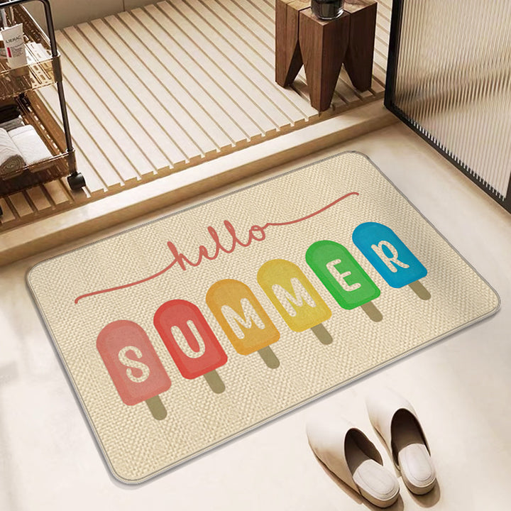 Colorful Paw Print Bath Mat