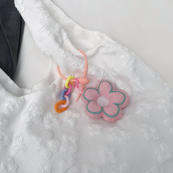 Textured Floral Embroidered Tote Bag