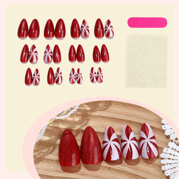 Festive Glittery Press-On Nails Set Kalsten