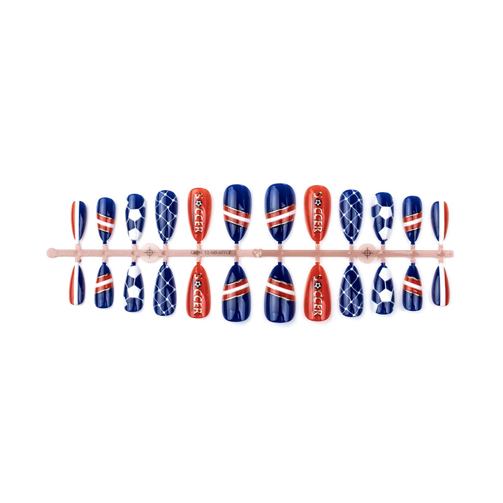 Sports-Themed Press-On Nail Art Set