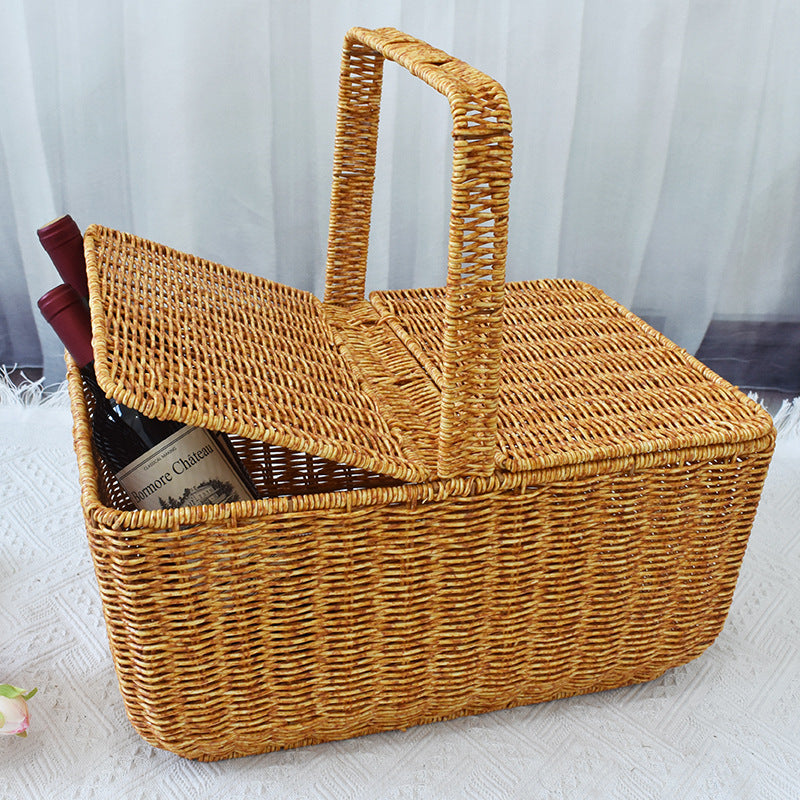 Handcrafted Natural Wicker Picnic Basket Kalsten