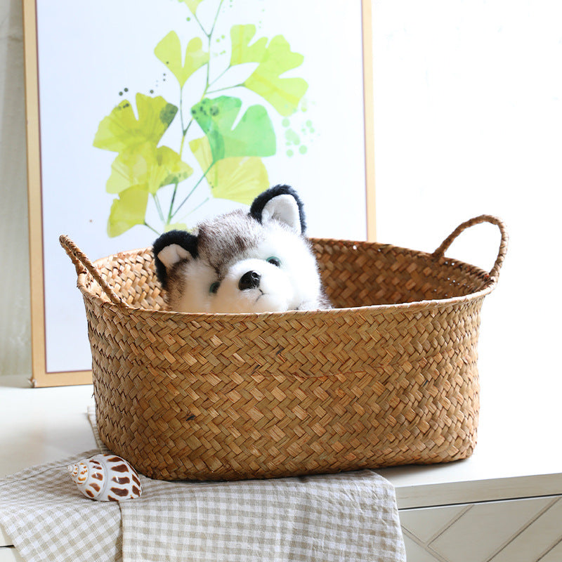 Unisex Handwoven Storage Basket with Practical Carrying Handles Kalsten