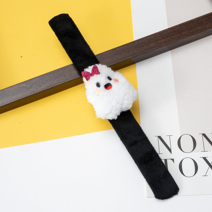 Playful plush headband with cute bow character