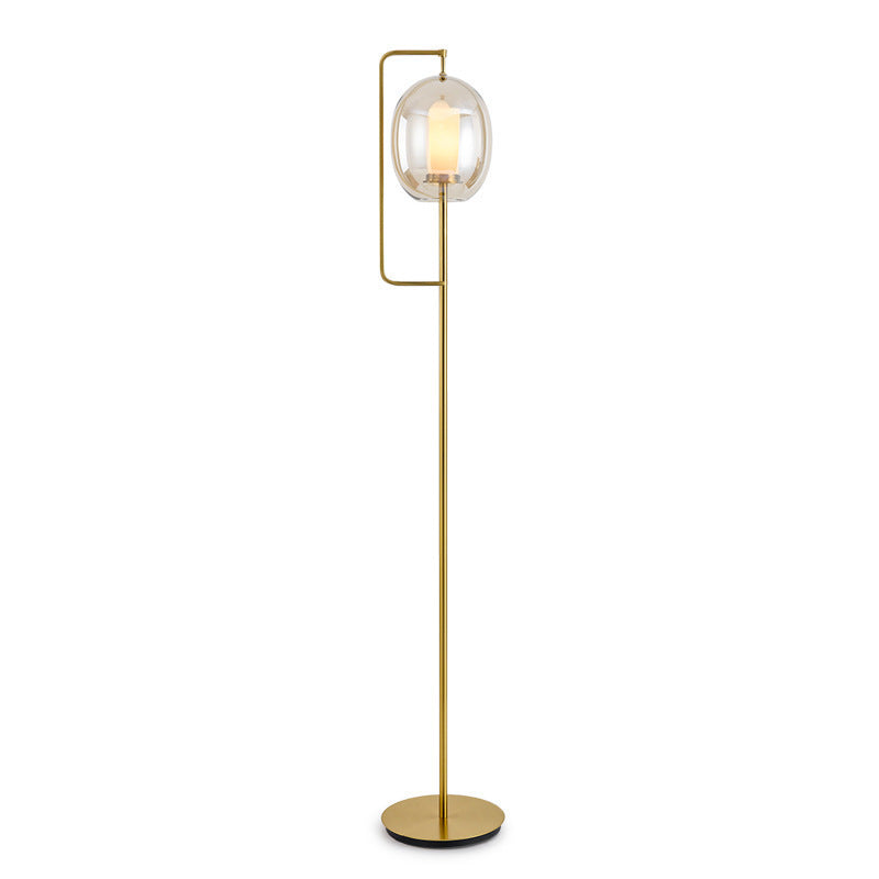 Modern Glass Lantern Floor Lamp