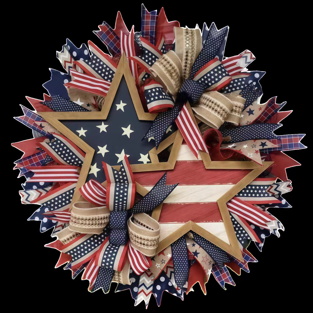 Unisex nan more patriotic door wreath with eagle Statue of Liberty and flag motif Kalsten