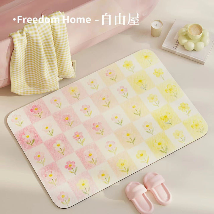 Floral Print Bath Mat Kalsten