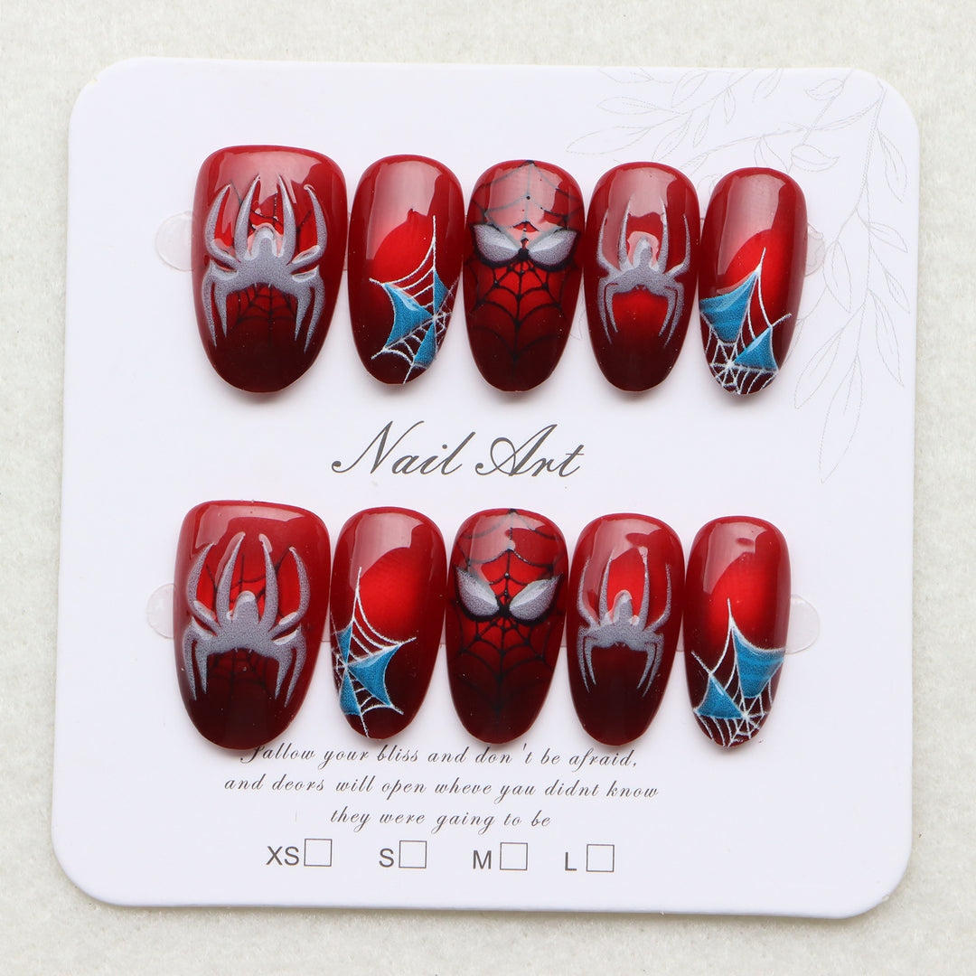 Thematic Spider-Man Inspired Press-On Nail Art Set Kalsten