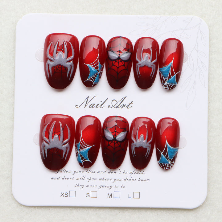 Thematic Spider-Man Inspired Press-On Nail Art Set Kalsten