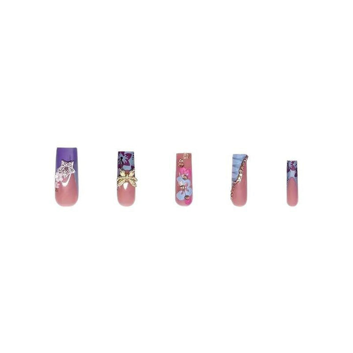 Artistic Decorative Floral Press-On Nail Extensions Kalsten
