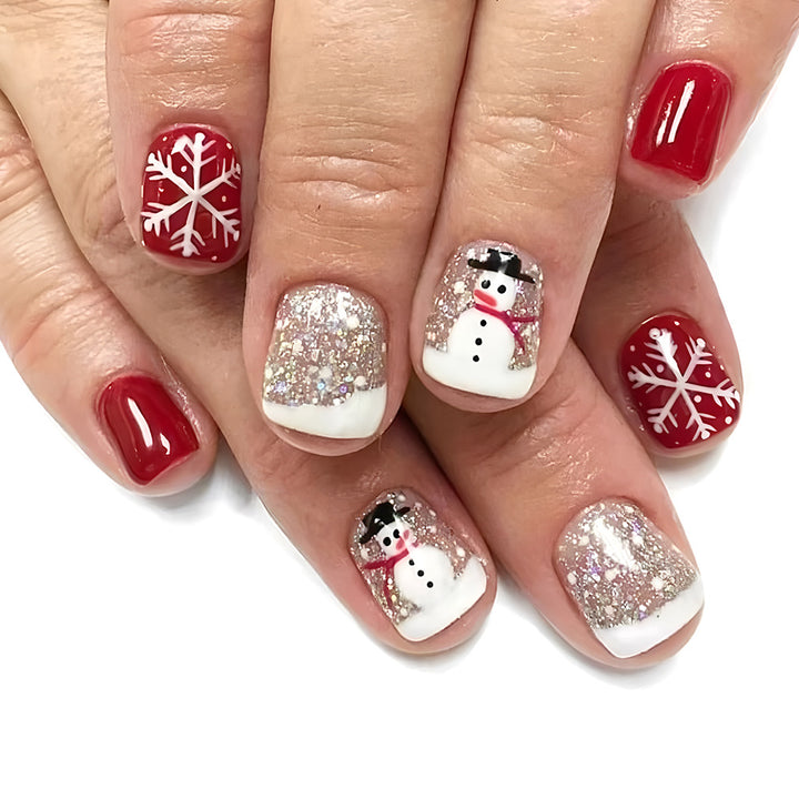 Festive Snowman Holiday Nail Art Kalsten