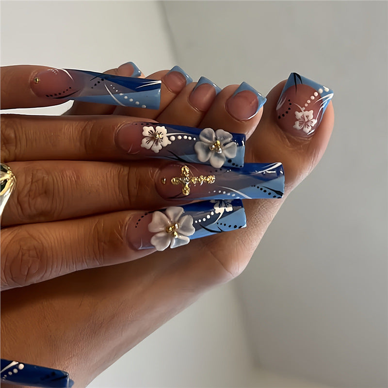 Decorative Floral Press-On Nail Art Extensions Kalsten 1787913951