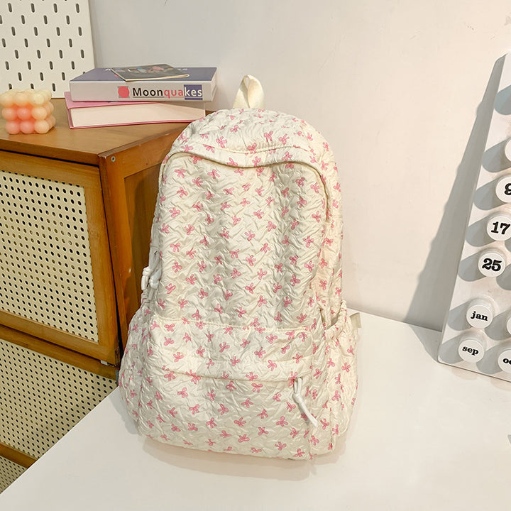 Quilted Floral Patterned Backpack Kalsten