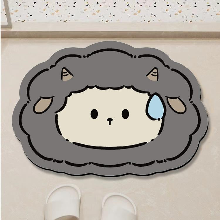 Cute Cartoon Pig-Shaped Bathroom Mat