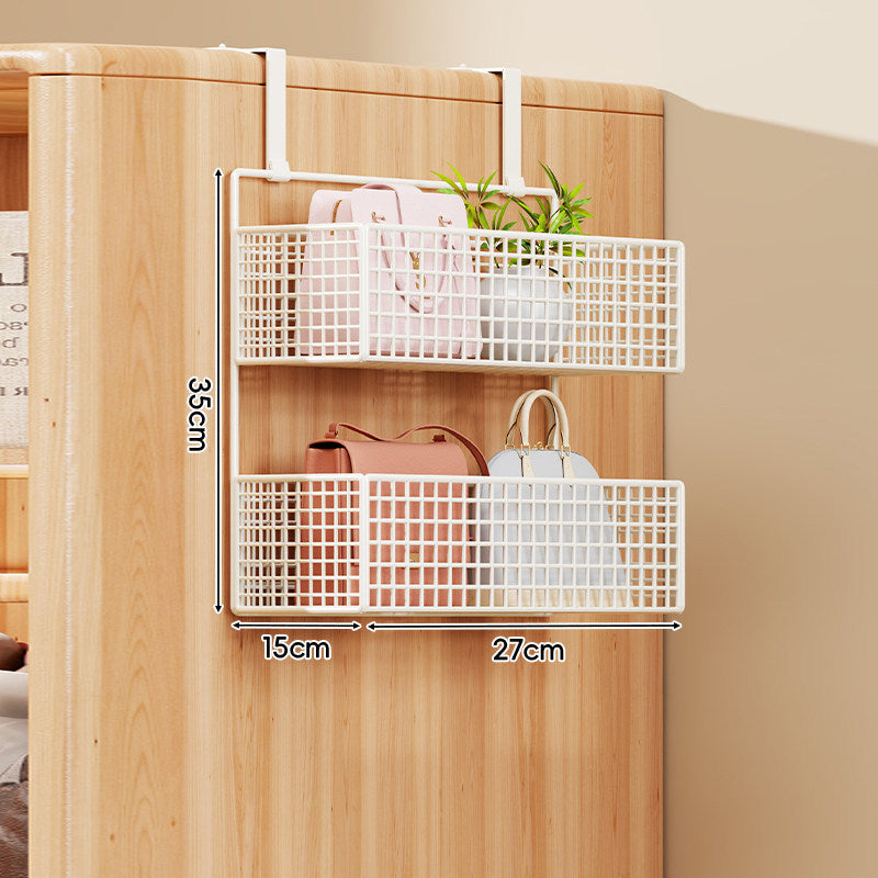 Over-the-Door Multi-Tier Metal Grid Hanging Storage Organizer