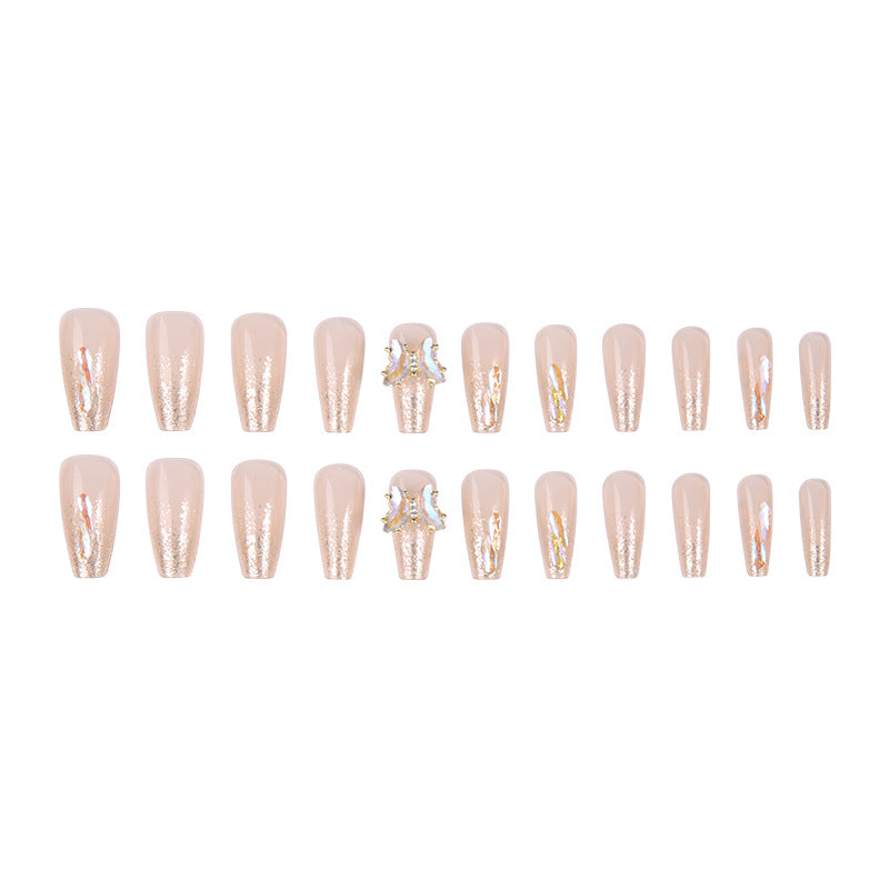 Art nail set with sparkling 3D butterfly decorations Kalsten