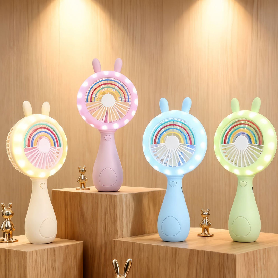 Women’s Portable USB Hand Fan with LED Lights and Creative Design Kalsten