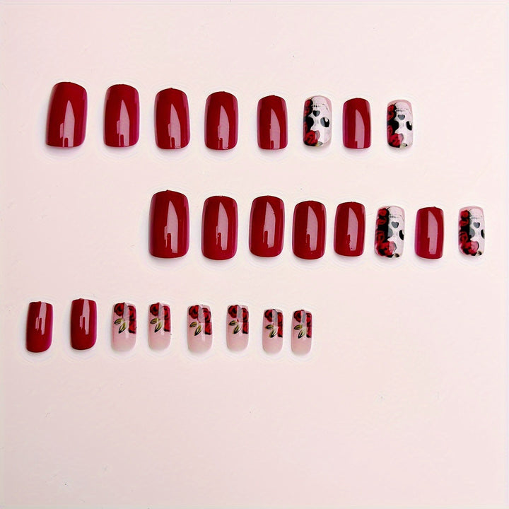 Artificial nails with skull and rose design Kalsten