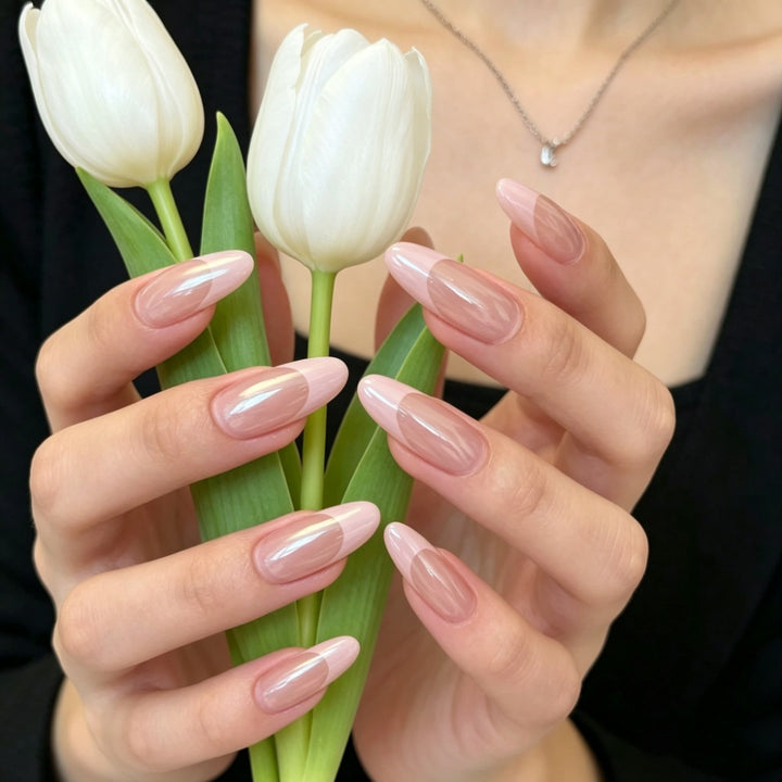 Artificial nails in elegant French design Kalsten
