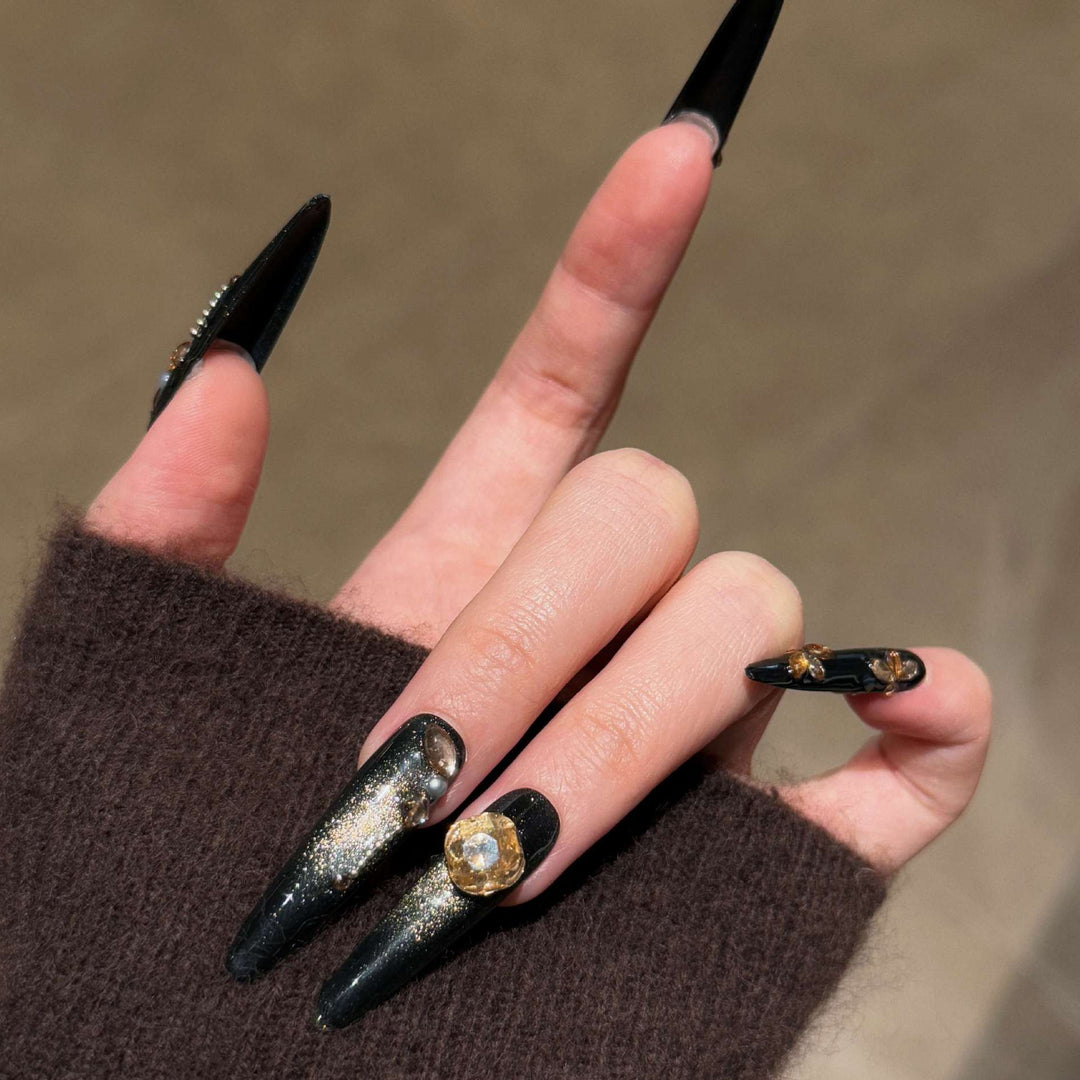 Premium Glittering Stiletto Press-On Nail Set Kalsten