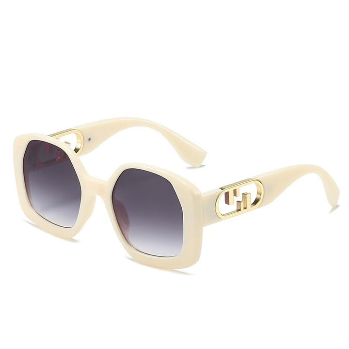 Women oversized sunglasses with extravagant geometric frame and elegant accents Kalsten