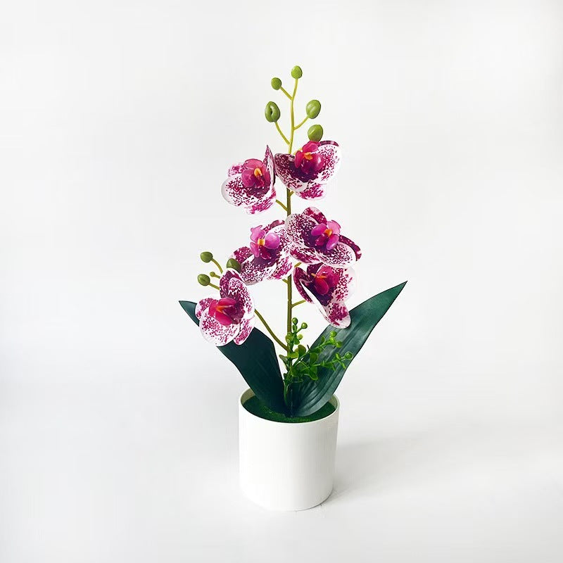 Elegant Artificial Orchid Plant Arrangement for Indoor Display