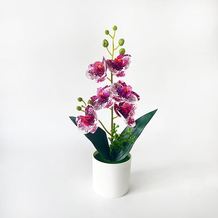 Elegant Artificial Orchid Plant Arrangement for Indoor Display