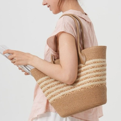Elegant Shopping Bag Made of Woven Natural Material Kalsten