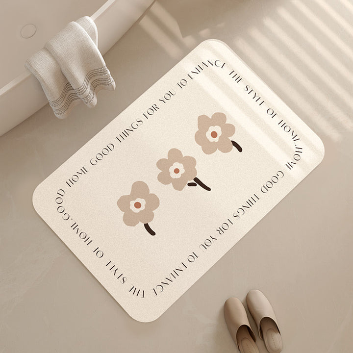 Artistic Floral Bathroom Mat Kalsten