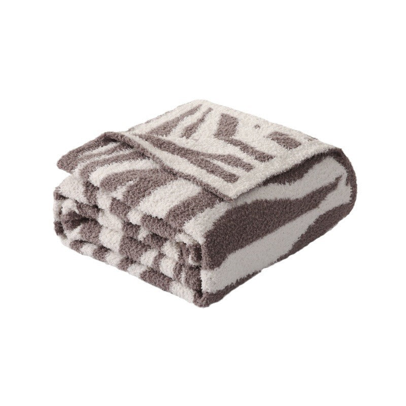 Home Decor Plush Zebra Print Blanket