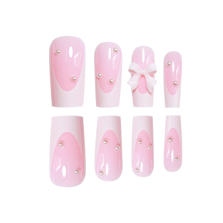 Decorative Press-On Nail Art with Bow Details Kalsten