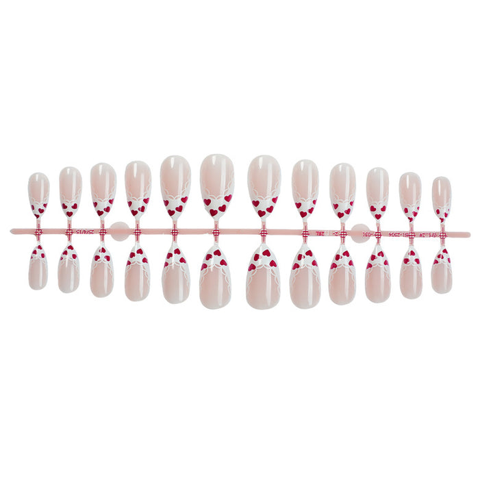 Decorative Press-On Nail Art Set with Floral and Bow Designs kalsten
