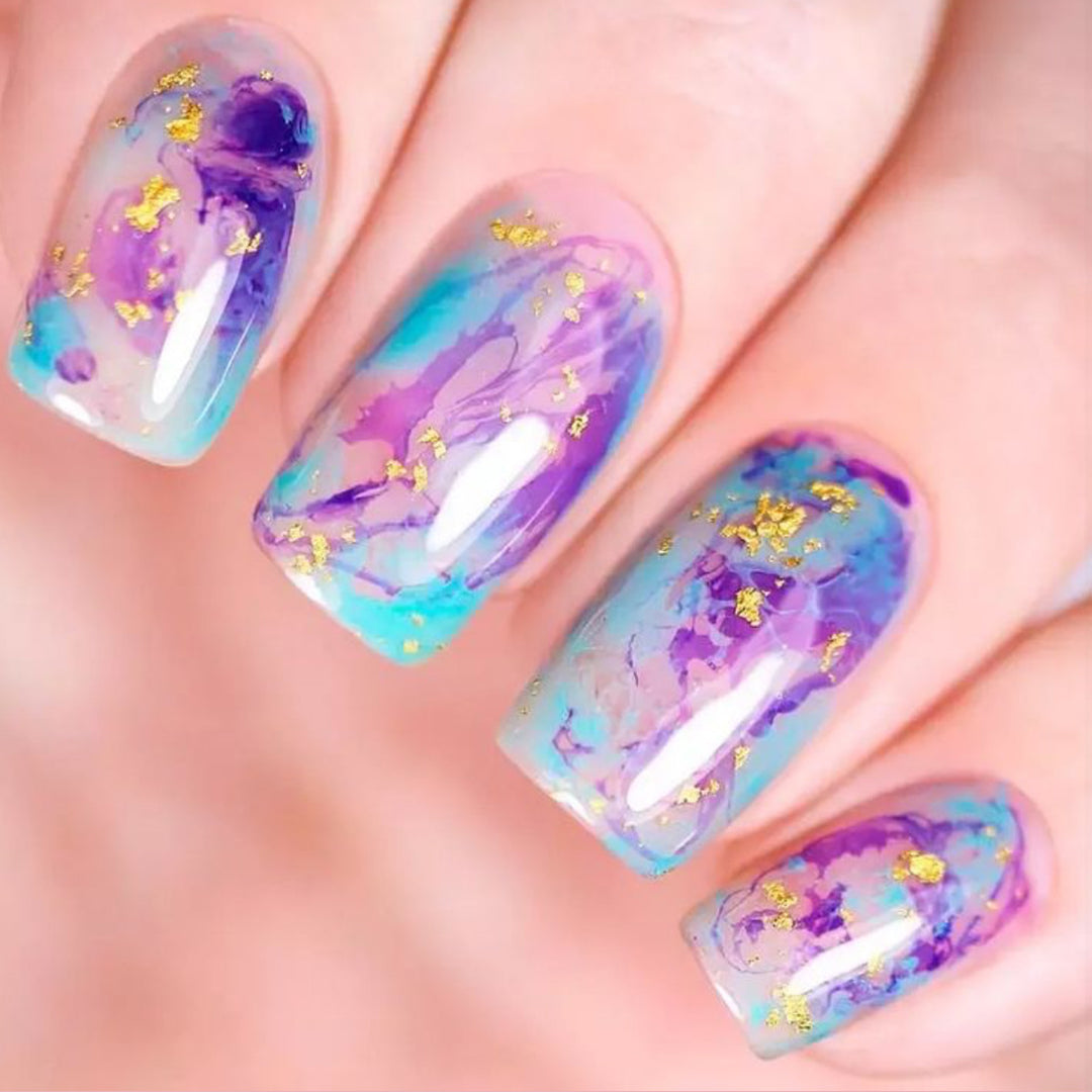 Artistic Marble Effect Nail Art Extensions Kalsten