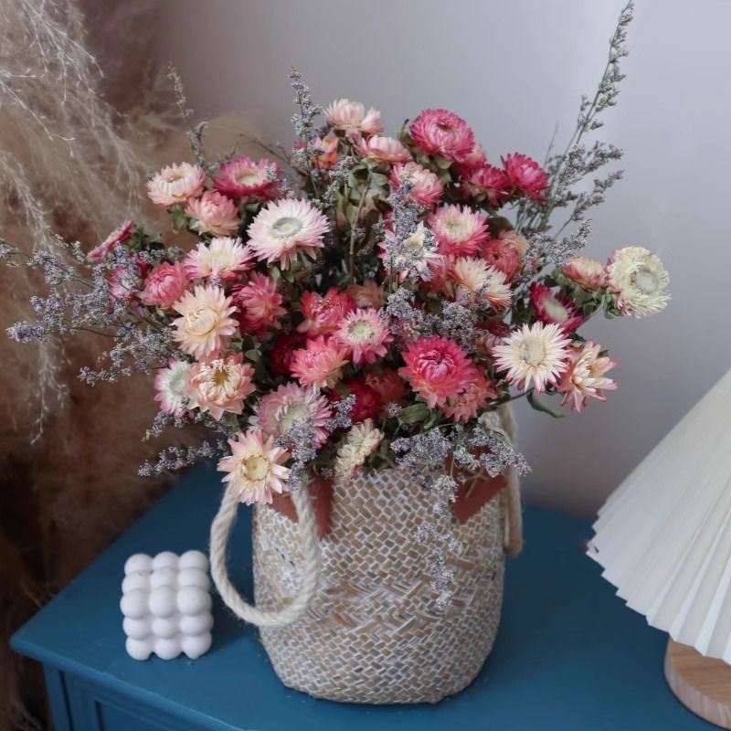 Elegant Artificial Floral Arrangement in Woven Basket