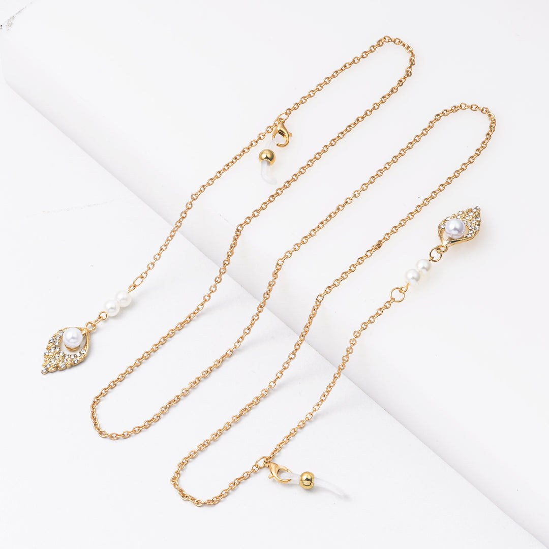 Elegant Dangle Pearl Earrings with Chain Kalsten