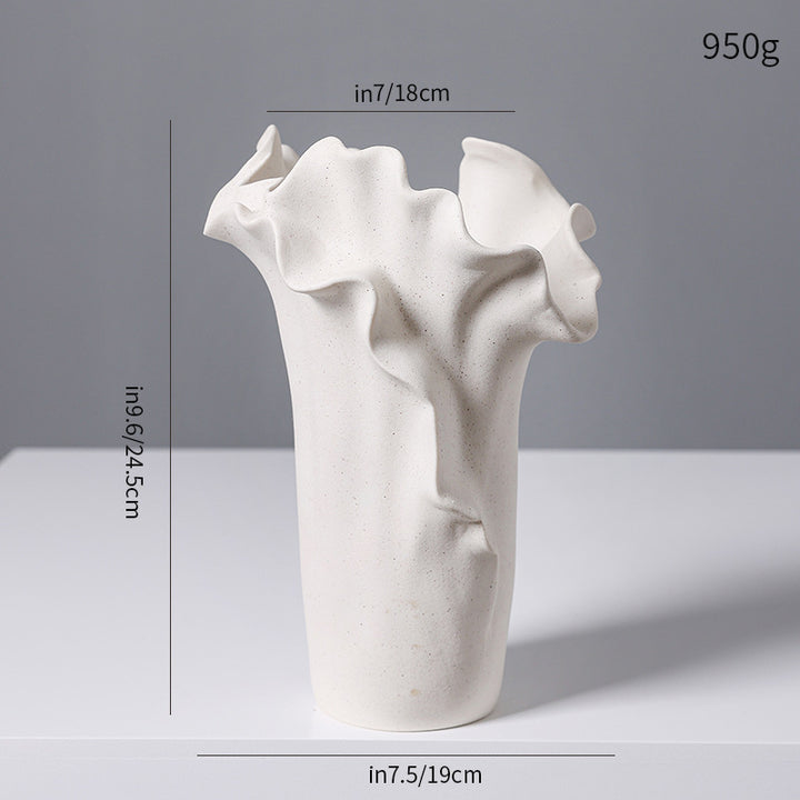 Decorative Sculptural Black Ceramic Vase Kalsten