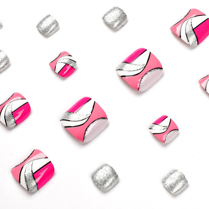 Artful toenail art with colorful geometric designs Kalsten