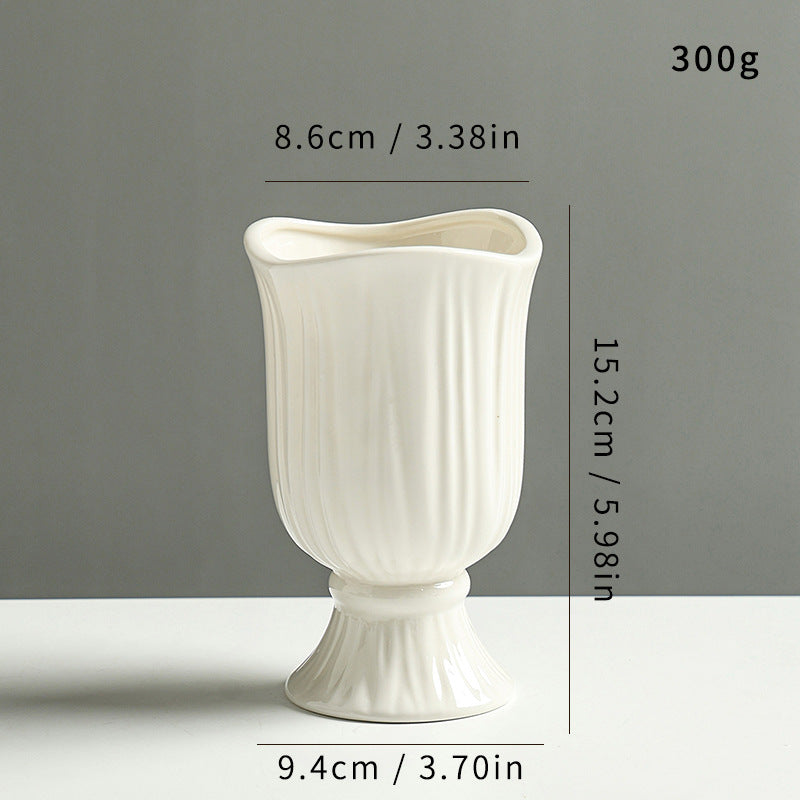 Elegant Textured Ceramic Flower Vase