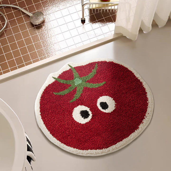 Hand-tufted short-pile floor rug in pear shape with non-slip latex backing Kalsten