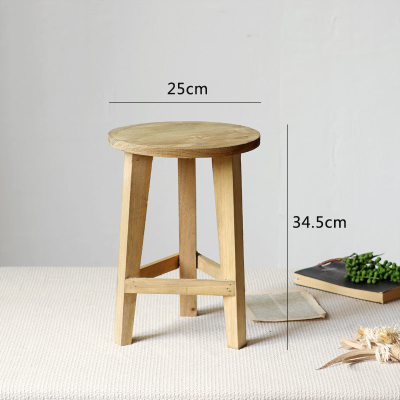 Rustic stool made of solid wood Kalsten