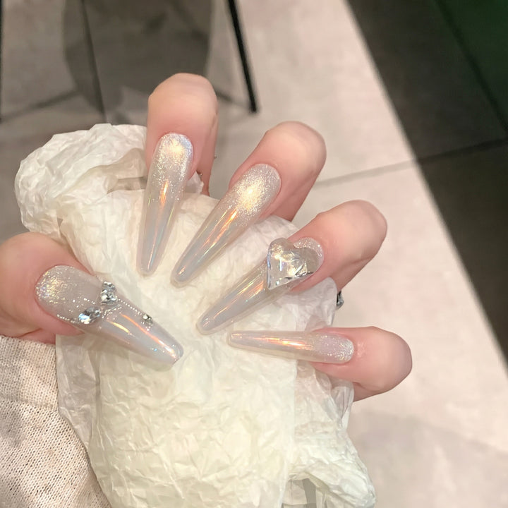 Stiletto Press-On Nail Extensions with Crystal Accents Kalsten
