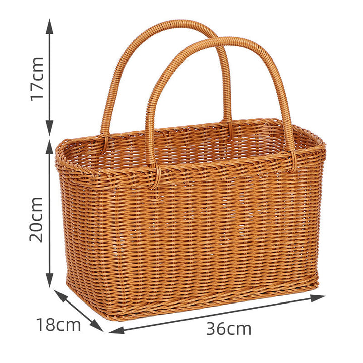 Handcrafted Rectangular Wicker Storage Basket Kalsten