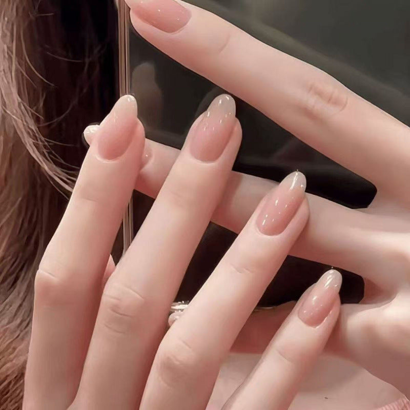 Natural Glossy Almond-Shaped Press-On Nail Tips Kalsten