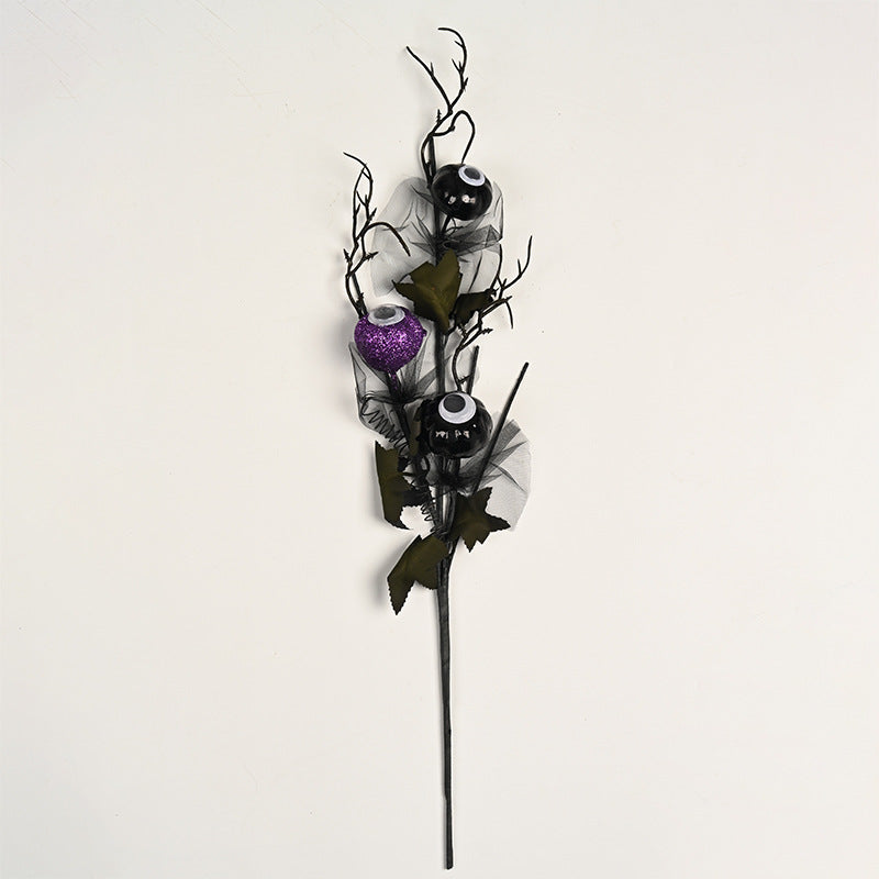 Creepy Halloween decoration with eyes and glitter