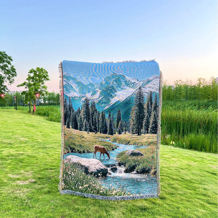 Scenic Nature Woven Throw Blanket