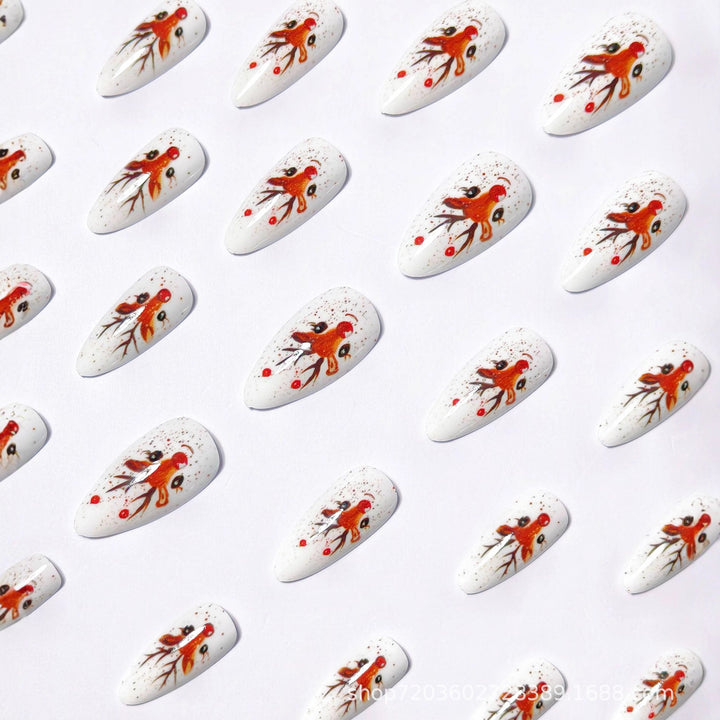 Artifical nails with Festive Reindeer Motif Kalsten
